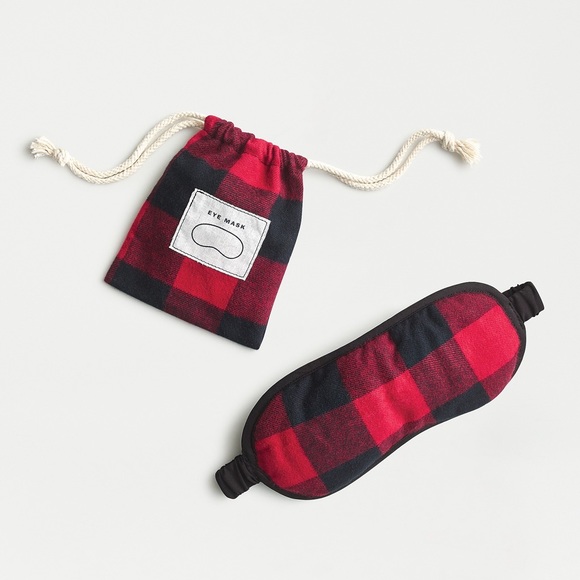 J. Crew Other - NWT J.Crew Red Buffalo Check Plaid Sleep Mask